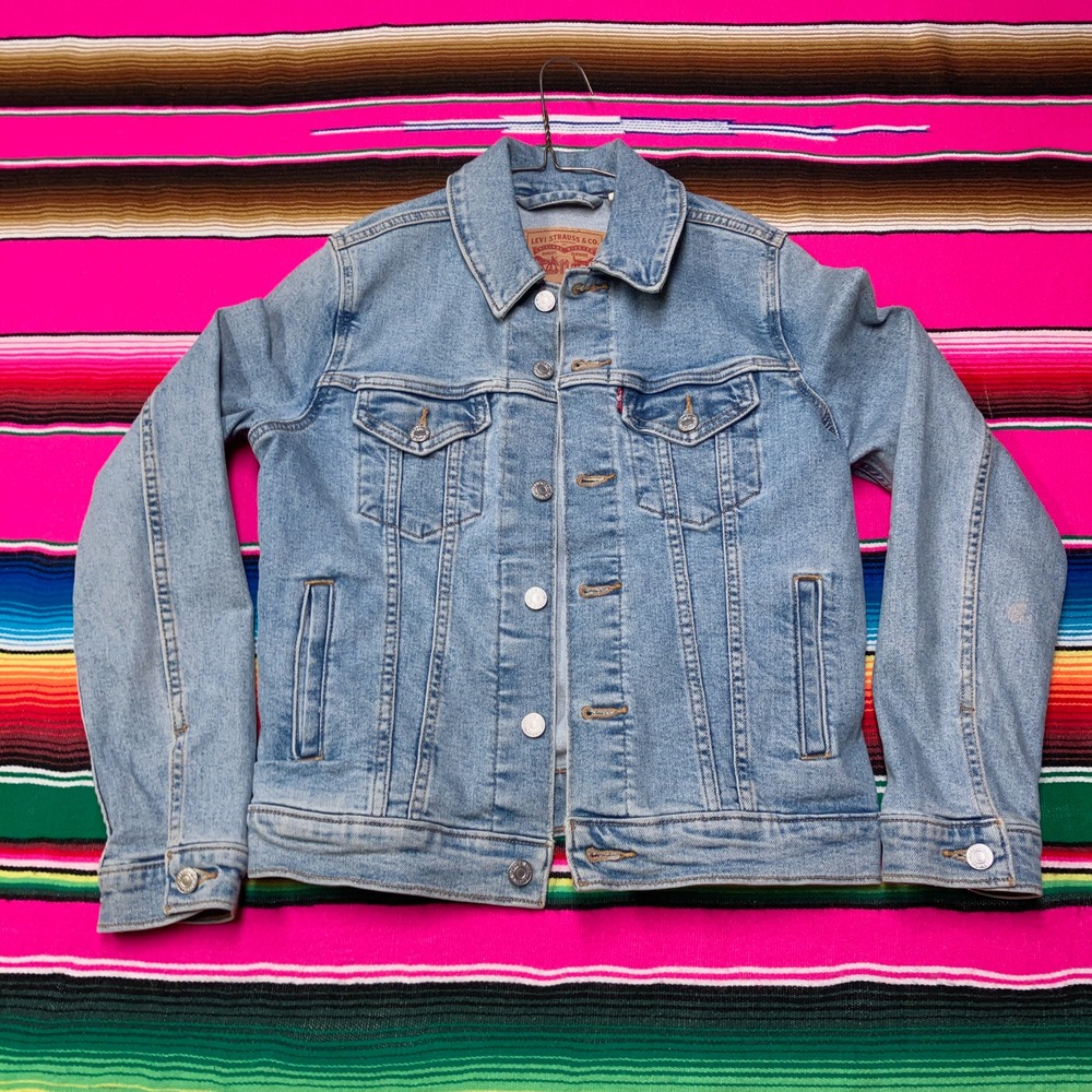 Levi's‎ Denim Trucker Jacket Women's S Blue Western Cowgirl Workwear Casual